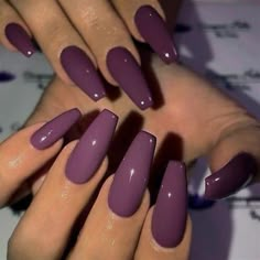 Ballerina Style Nails, Stars Nails, Unghie Sfumate, Purple Nail Designs, Long Nail Designs, Purple Nail, Rose Gold Nails, Ballerina Nails