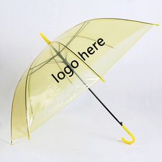 Transparent Umbrella Marketing Message, Name Logo, Brand Awareness, In The Rain