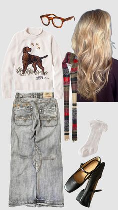 #outfit #outfitcollage #blonde #blondehair #blondeoutfits Robin Outfit, Quirky Fashion, Fits Clothes, Tomboy Style Outfits, Cute Outfits For School, Tomboy Fashion, Casual Style Outfits, Street Style Outfit