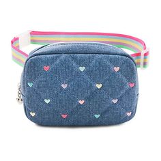 Closure Type: ZipperMeasurements: 7.5 Width/Inches, 2 Depth/Inches, 5 Height/InchesMax Strap Drop Length: 29.75 InchesBase Material: 100% Polyvinyl ChlorideCare: Spot CleanCountry of Origin: Imported Cute Bags With Zipper Closure, Peace Sign, Bags Backpacks, Denim Blue, Fanny Pack, Blue Denim, The Originals, Gifts, Blue