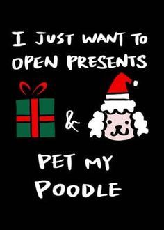 i just want to open presents and pet my poodle