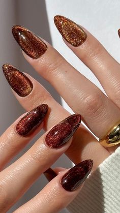 Fall No Chip Nail Designs, Short Gel X Nails Fall, Velvet Halloween Nails, Shimmery Fall Nails, Jelly Nails Winter, Classy But Edgy Nails, Christmas Thanksgiving Nails, Fall Nails Cateye, Velvet Nails Fall