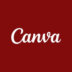 the word canva written in white on a red background