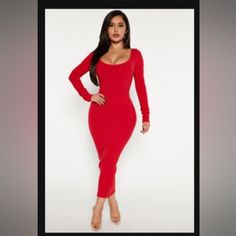 Nwt Fashion Nova Bodycon Midi Dress Sz S Red Color Ruched Long Sleeves 86% Rayon, 14% Spandex Thanks For Visiting My Closet! Red Stretch Elastane Bodycon Dress, Chic Red Elastane Midi Dress, Red Fitted Midi Bodycon Dress, Red Elastane Bodycon Dress, Red Midi-length Elastane Dress, Red Midi Length Elastane Dress, Red Knee-length Elastane Dress, Red Stretch Midi Bodycon Dress, Red Stretch Sheath Bodycon Dress