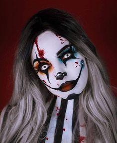 Teknik Makeup, Makeup Zombie, Halloween Makeup Clown, Holloween Makeup, Creepy Makeup, Cute Halloween Makeup