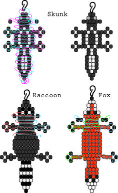 three different types of cross stitchs are shown in the same color and size as each other