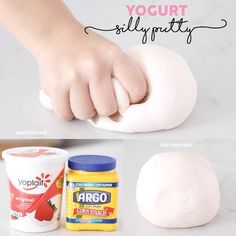 an image of dough being made with yogurt and other ingredients to make it