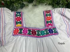 Artisanal Embroidered Mexican Blouse Handmade Artisanal | Etsy White Yoke Blouse For Summer, Traditional White Embroidered Summer Top, Summer Embroidered Top With Motif, Traditional White Embroidered Top For Summer, White Traditional Embroidered Top For Summer, Summer White Blouse With Embroidered Border, Summer Festive Blouse With Geometric Embroidery, Friends Night, Mexican Blouse