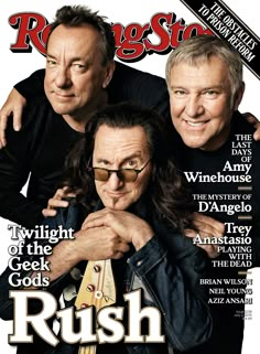 two men on the cover of rolling stone magazine, with one holding his arm around another man's shoulder