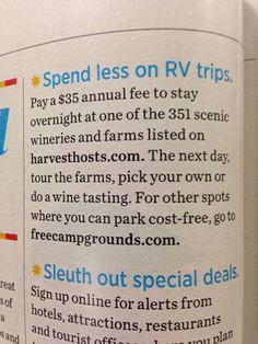 an open book with instructions on how to spend less on rv trips