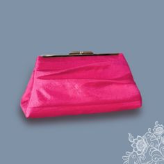 Elegant Pink Evening Bag As Gift, Elegant Pink Evening Bag Gift, Elegant Pink Clutch As Gift, Elegant Pink Clutch For Gift, Elegant Pink Wedding Clutch, Elegant Pink Clutch For Wedding, Wedding Evening Bag With Satin Lining, Hot Pink Clutch, Prom Purse