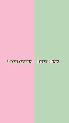 two different colored squares with the words sage green and soft pink