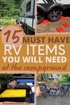 travel trailer must-haves for camping Traveling Necessities, Rv Must Haves, Rv Camping Trips, Camping Things, Rv Supplies, Rv Inspiration, Camper Redo, Rv Camping Checklist, Rv Motorhomes