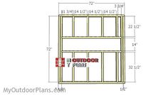 a drawing of a wooden shelf with the words outdoor plans in red and white on it