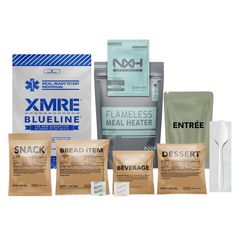 XMRE Blue Line Meals provide 800 – 1,200 calories of high-quality shelf stable (36 months) food portions that are perfect for preppers, survivalists, camping enthusiasts, and more. Meal Ready To Eat, Bread Snacks, Dishwasher Soap, 500 Calories, Flag Patches, 200 Calories, Ready Meal, Inspired Recipes, Eat Right