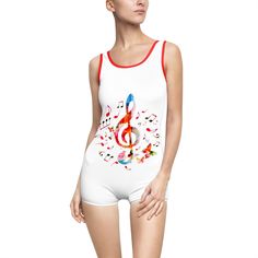 This one-piece swimsuit is designed for confident women in a vintage style. Customize it with your design to make it truly your own. Because of an advanced heat sublimation technique, it will not fade in the water or sun. .: 85% Polyester 15% Spandex .: Light fabric (5.78 oz/yd² (196 g/m .: Deep U-shape neck cut in the back .: Elastic strap edges .: Runs smaller than usualImages by [abstract, abstract / Shutterstock] White Sleeveless Sports Bodysuit, White One-piece Swimming Leotard, White One-piece Sports Bodysuit, Fitted Graphic Print Bodysuit For Summer, Fitted White Sleeveless One Piece, Fitted All Over Print Swimwear For Summer, Fitted White Swimwear With Graphic Print, Sleeveless Sports Leotard For Summer, White Sleeveless Leotard For The Beach