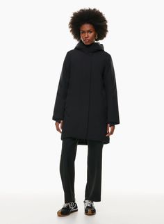 EXPLORE PARKA | Aritzia Modern Nylon Parka For Winter, Modern Nylon Winter Parka, Modern Nylon Parka With Detachable Hood, Modern Winter Raincoat With Detachable Hood, Modern Fall Parka For Cold Weather, Modern Down Outerwear With Detachable Hood, Modern Winter Parka For Cold Weather, Best Winter Jackets, Waterproof Parka