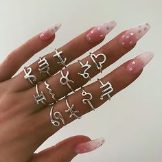 8Pcs/set Fashion Boho Crystal Joint Ring Set For Women Geometric Knuckle Finger Rings Female Bohemia Constellation Ring, Zodiac Rings, Gold Color Ring, Boho Crystal, Knuckle Ring, Vintage Style Rings, Geometric Ring, Crystal Stars, Finger Rings