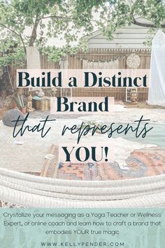 a poster with the words build a distinct brand that represents you and an image of a hammock