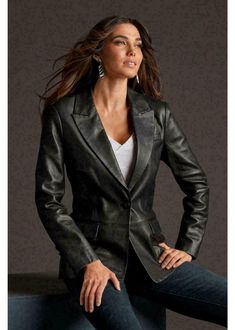 100% Genuine Lambskin Formal Leather Women Black Suit Blazer Slim Fit Designer/sk Item Description: The Jacket are made of 100% real Genuine Lambskin Leather. Available in all sizes and colors. All our product can be customized as per Buyer requirement. Leather is our passion We source the best leather skins that are soft Napa Leather. We use durable, Hardware in 4 custom finishes: Gun Metal, Silver, Gold and Antique. We offer worldwide delivery !  Condition    : Brand New with Tag Material Affordable Black Leather Jacket For Work, Elegant Black Leather Jacket With Leather Lining, Elegant Fitted Leather Jacket With Leather Lining, Elegant Black Outerwear With Leather Lining, Fitted Elegant Leather Jacket, Elegant Fitted Leather Jacket, Elegant Black Leather Blazer, Elegant Leather Blazer With Leather Lining, Elegant Fitted Blazer With Leather Lining