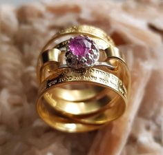 Gold Filled Ruby Ring for Women Engraved with the Jewish Prayer Woman of Valor in Hebrew, Statement Gold Ruby Ring With 17 Jewels For Wedding, Spiritual Gold Engraved Gemstone Ring, Gold Ruby Wedding Ring 14k, Pink Spiritual Rings For Anniversary, Spiritual Pink Rings For Anniversary, Wedding Engraved Ring With Polished Finish, Gold Stackable Ruby Ring For Wedding, Gold Ruby Stackable Ring For Wedding, Spiritual 14k Gold Engraved Wedding Ring