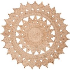 an image of a round rug made out of jute and straws on a white background