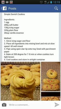 the recipe for cookies is displayed on an iphone screen, and it appears to be made from scratchsticks