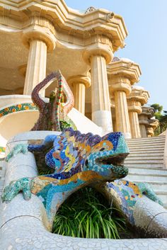 an elaborately decorated fountain in front of a building