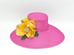 "✿*. About Shipping.*✿ All the hats will be shipped out from Rockville, MD 20854 via UPS GROUND (1-5 business days) or USPS Priority mail (2-4 business days) if their shipping fee is much the same except USPS First-class mai items. The overnight and other shipping service are also available. Please contact me first if you want it, I will check the price and delivery time for you. Pick up is available! If you are very urgent, please order your hats early and save money!Key Features: The two stunn Handmade Pinched Crown Hat For Wedding, Adjustable Pink Hat For Ceremony, Pink Adjustable Hat For Ceremony, Adjustable Wide Brim Fascinator With Handmade Flowers, Handmade Flower Hats For Kentucky Derby Ceremony, Handmade Hats For Wedding At Royal Ascot, Handmade Wedding Hat For Royal Ascot, Handmade Hat For Royal Ascot Wedding, Kentucky Derby Ceremony Hat With Handmade Flowers