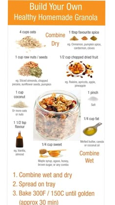 a recipe for granola with instructions to make it