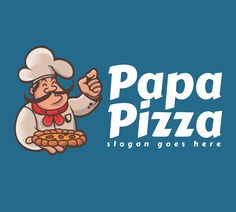 the logo for papa pizza, which is designed to look like an old man with a mustache