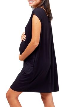 Stay comfortable as you wind down for the day in a stretch-jersey nightgown in a bump-flattering fit with a built-in panel for easy and discreet nursing access. Style Name:Nom Maternity Clementine Maternity/nursing Nightgown. Style Number: 6158535. Black Nursing Friendly Maternity Dress, Black Bump Friendly Maternity Dress, Black Stretch Maternity Dress, Nursing Nightgown, Black Bump-friendly Maternity Dress, Black Nursing-friendly Maternity Dress, Maternity Nursing, Night Shirt, Night Dress