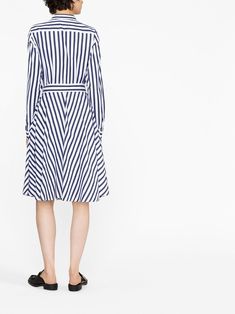 Polo Ralph Lauren long-sleeve Striped Shirt Dress - Farfetch Ralph Lauren Striped Shirt, Polo Pony, Striped Shirt Dress, City Dress, Ralph Lauren Long Sleeve, Striped Long Sleeve Shirt, Cloud White, Summer Beach Wear, Flared Skirt