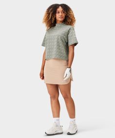 An effortless look for a hard-working golfer. The Madison Crop Tee is designed for social golfers and tour professionals alike. The piece features dropped shoulders and a wide silhouette for an overall relaxed feel. Wear it on the range, on the course, and when hoisting up the well-earned trophy. Functional Short Sleeve Golf Tops, Functional Cotton Tops For Golf, Cotton Golf Tops, Functional 4-way Stretch Golf Tops, Casual Crew Neck Top For Golf, Effortless Look, Instagram Men, Layered Shirts, The Madison