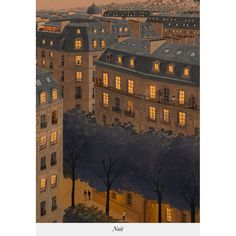 Roofs of Paris Bespoke Wallpaper by Isidore Leroy - Additional Image - 1 Yukiko Noritake, Perspective Artwork, Paris Illustration, Paris Painting, Paris Wallpaper, Small City, 다크 판타지, Living In Paris, Paris City