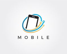 the logo for mobile phone repair company is designed to look like it has been made into a