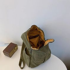 UAKISS - Design Women's Big Cloth Backpacks 2024 Y2K Korean Fashion Solid Color Backpack Lady Travel Simple Back Packs SIZE: (Width)32cm * (Height)39cm * (Thickness)15cm Functional Khaki Canvas Bag For School, Functional Khaki Canvas School Bag, Khaki School Backpack With Pockets, Khaki Large Capacity Backpack For School, Khaki Softback Backpack With Large Capacity, Khaki Large Capacity School Backpack, Khaki Large Capacity Backpack For Students, Student Backpack In Khaki, Khaki Backpack With Zipper Closure