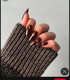 Brown On Brown Nails, Fall Brown Cat Eye Nails, Brown Tiger Eye Nails, November Nails Fall Almond, Autumn Nails Cat Eye, Brown Cats Eyes Nails, Chocolate Cat Eye Nails, Dark Brown Cat Eye Nails, Brown Nails Cat Eye