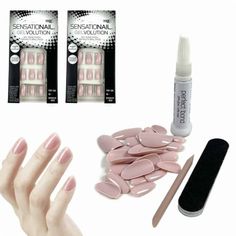 2 Pack Sensational Gelvolution Nail Set Artificial Nails Glue Buffer