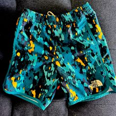 Nwot The North Face Flashdry Multicolor Shorts Size Small (7/8) With Mesh Pocket. These Shorts Are Machine Washable With A Draw String To Help With Sizing. They Are Incredibly Light And Perfect For A Hot Or Wet Summer Day Of Play! My Son Outgrew Them Before We Could Use Them So They Were Never Worn! Kids Bottoms, Summer Days, Blue Gold, The North Face, Mesh, Kids Shop, Blue, Color