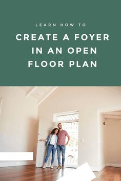 two people standing in an open floor plan with the text learn how to create a flower in an open floor plan