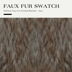 faux fur swatch in brown and white colors with the text faux fur swatch