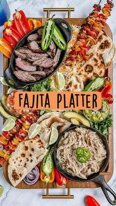 the fajita platter is ready to be eaten