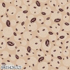 a brown and white background with coffee beans