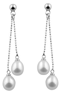 Bead Chain, Pearl Drop Earrings, Pearl Drop, Beaded Chain, Post Earrings, Nordstrom Rack, The End, Pendant Light, Silver Tone