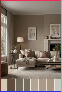 a living room filled with furniture next to a fire place in front of a window