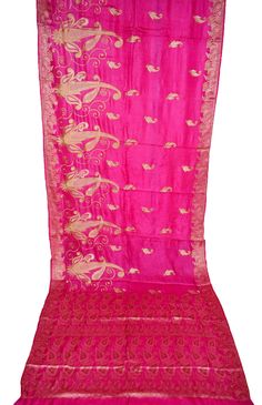 About this item Look At The Intricacy Of The Work On This Heavy Saree Which Is Fully Handmadei Embroidery . Overall Design Is So Amazing That Its Difficult To Take Your Eyes Off From This Beautiful Master Piece. Base Fabric Is Pink Color Pure Silk Over Which Antique Floral Embroidery And Dabka Work Along With Sequins Work In Combination Of Silver, Golden, Green And Red Color Is Done. The Sparkling White AD Stones Are Giving A Mesmerizing Effect To The Saree. Golden And White Glass Beads Work Is Pink Dupatta With Dori Work For Traditional Ceremonies, Transitional Pink Embroidered Fabric With Pallu, Wedding Paithani Silk Dupatta, Embroidered Pink Blouse Piece For Traditional Ceremonies, Pink Embroidered Blouse Piece For Traditional Ceremonies, Transitional Season Embroidered Pink Saree, Pink Banarasi Silk Embroidered Fabric For Traditional Ceremonies, Celebration Silk Saree With Zari Work, Festive Paithani Silk Dupatta With Dori Work