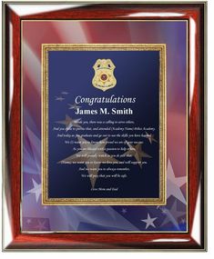 an award plaque with the words congratulations james m smith in red, white and blue