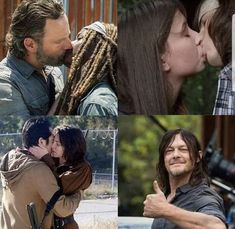 the walking dead kissing scene is so cute