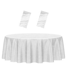 a white table with two pieces of paper sticking out of it